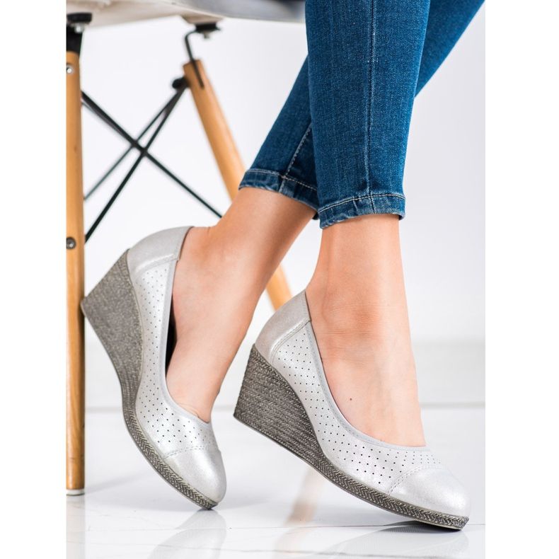 Goodin Décolleté con zeppa argento d'argento 1