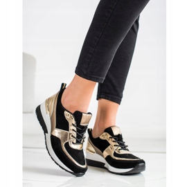 Sneakers in pelle nera e oro VINCEZA nero d'oro 1