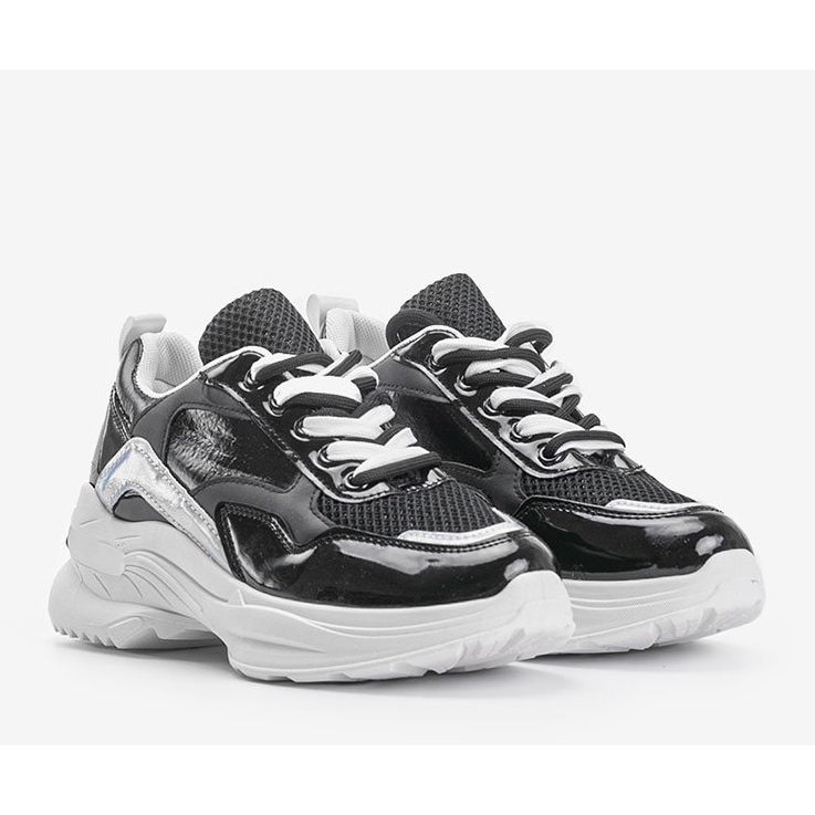 Sneakers nere con inserti olografici Karlie nero 1