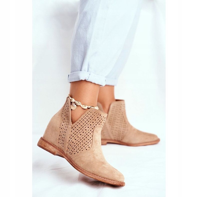 S.Barski Stivali traforati su zeppa S. Bararski Beige 1