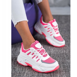 SHELOVET Comode Sneakers Con Rete BH-001RO bianco rosa 4