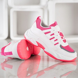 SHELOVET Comode Sneakers Con Rete BH-001RO bianco rosa 2