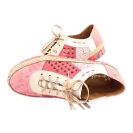 Scarpe da donna in pelle Maciejka Coral 03339-43 beige bianco rosso rosa 7