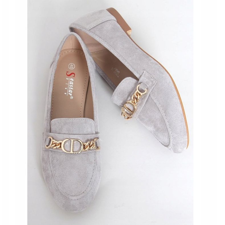 Grigio Mocassini grigi da donna T393P Grigio 1