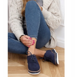 Mocassini stringati da donna blu navy 8988-45 Blue 1
