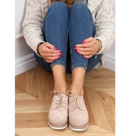 Mocassini stringati da donna beige 8988-45 Beige 2