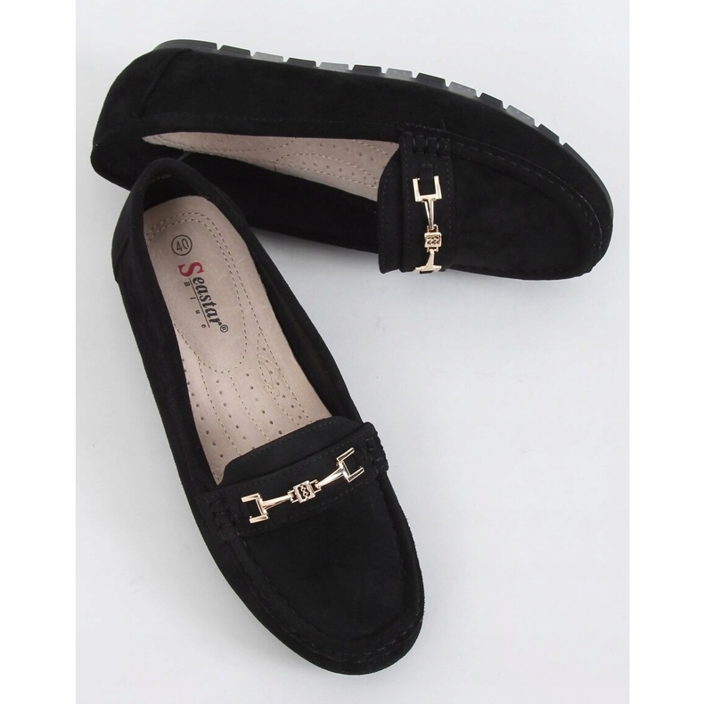 Nero Mocassini neri da donna GS12P Black 1