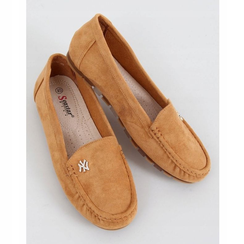 Mocassini da donna color cammello GS13P Tan marrone 1