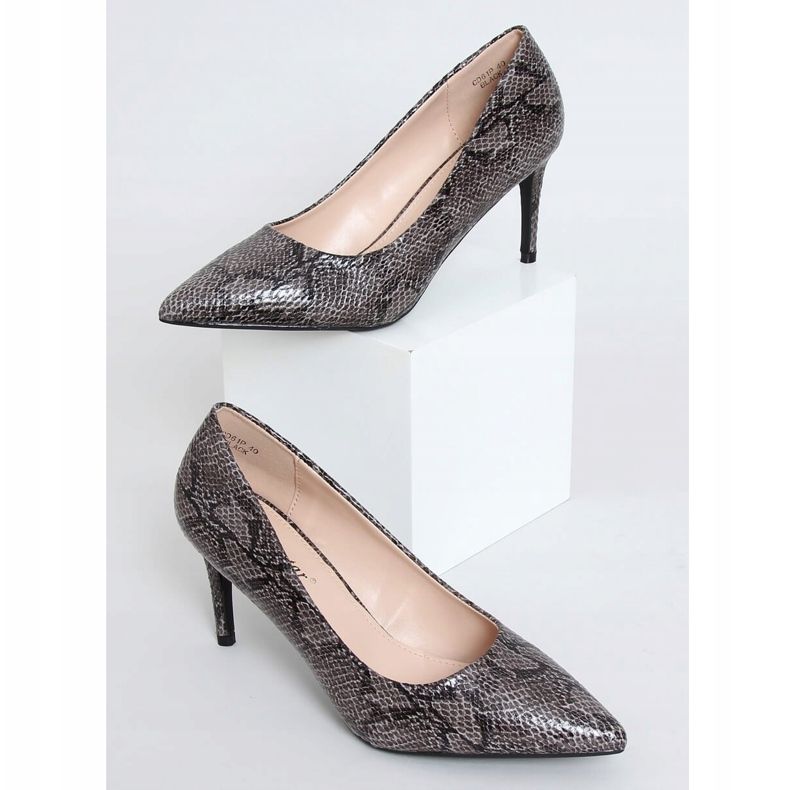 Tacchi alti da donna pelle di serpente nero CD61P Black 1