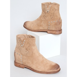 Stivali traforati con tacco nascosto beige NC1126 Beige 1