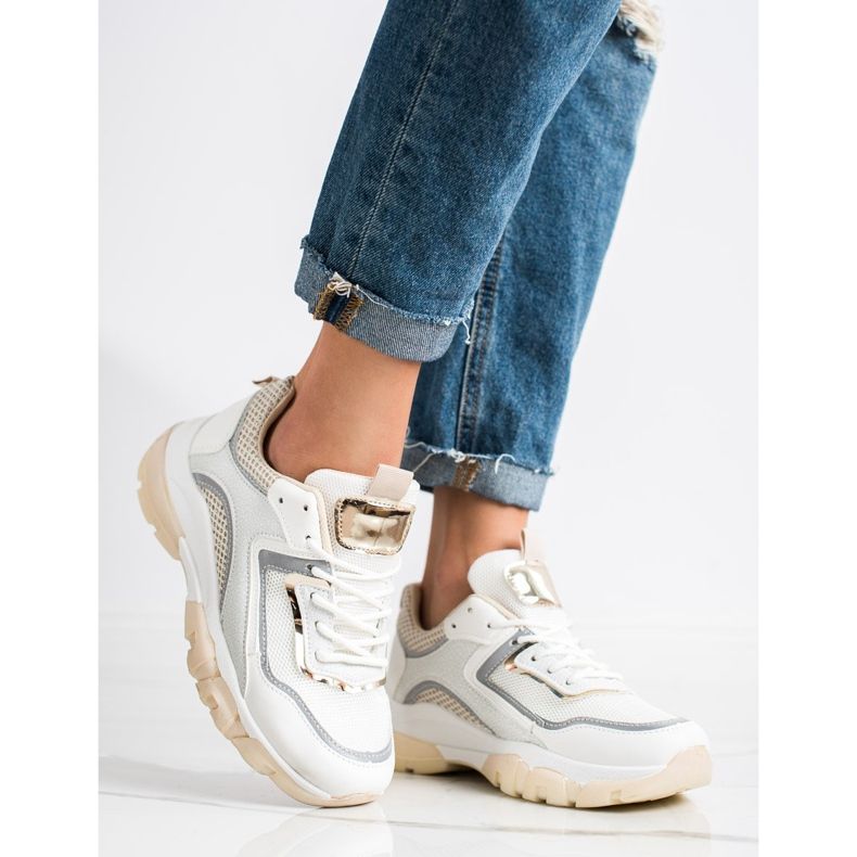 Ideal Shoes Sneakers Con Inserto Glitter bianca multicolore 1