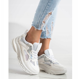 SHELOVET Sneakers bianche sulla piattaforma bianca 1