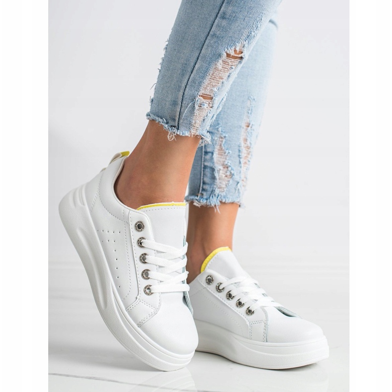 SHELOVET Sneakers alla moda sulla piattaforma bianca 2