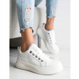 SHELOVET Sneakers alla moda sulla piattaforma bianco 1