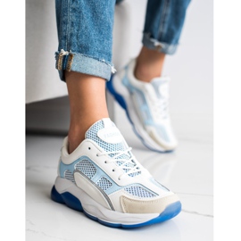 Via Giulia  Sneakers Con Glitter Moda bianco blu 2