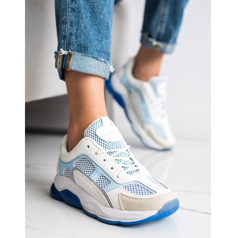 Via Giulia  Sneakers Con Glitter Moda bianco blu 2