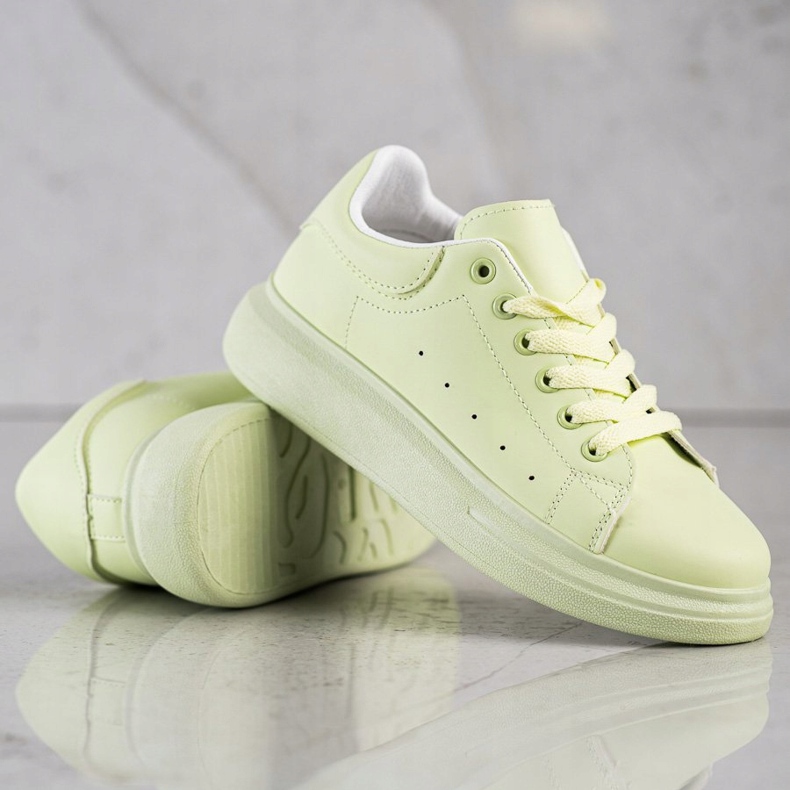 SHELOVET Sneakers verdi sulla piattaforma verde 2