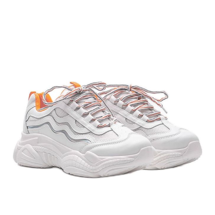 Sneakers bianche con inserti Jasmin arancioni bianco 1