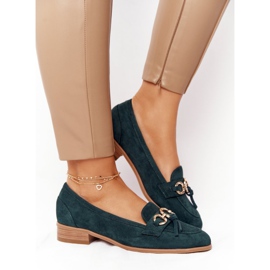Mocassini Eleganti da Donna Vinceza 10585 Suede Verde d'oro 1