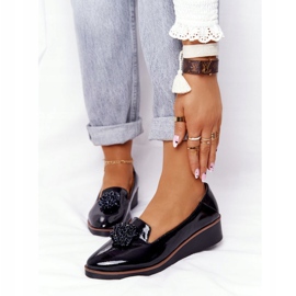 Scarpe Eleganti Con Zeppa Vinceza 10580 Laccato Nero 1
