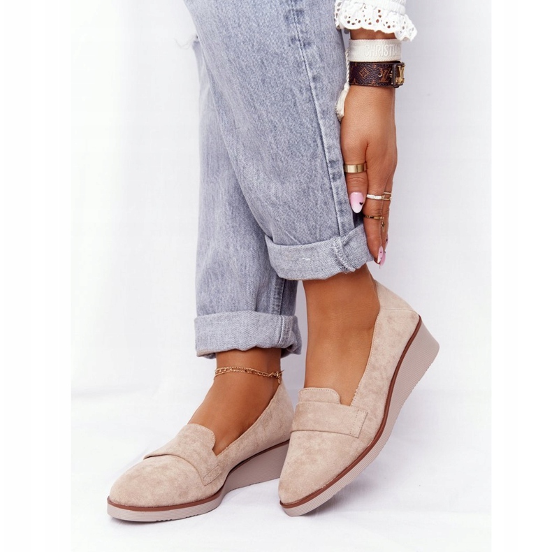 Scarpe eleganti con zeppa Vinceza 10599 Suede Beige 1