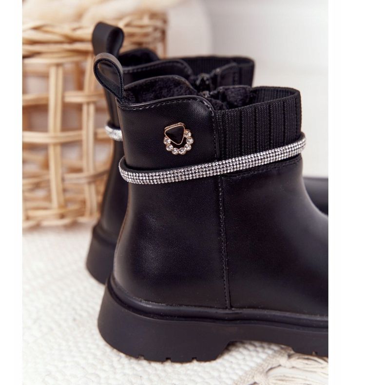 Apawwa Stivali da bambino con paillettes Black Toffees nero 1