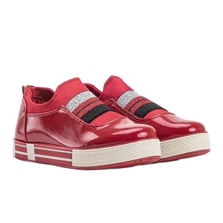 Sneakers in pelle verniciata Jayde rosso 1