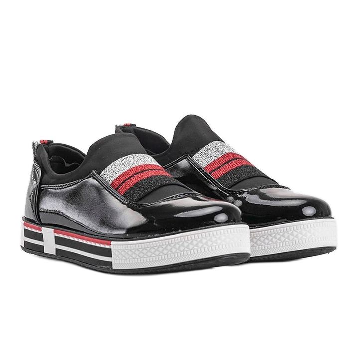 Sneakers Jayde in vernice nera nero 1