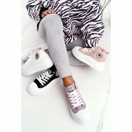 Sneakers alte da donna sulla piattaforma nera Nice Girl bianca nero 1