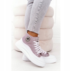 Sneakers Alte Da Donna Sulla Piattaforma Grigia Nice Girl bianca grigio 1