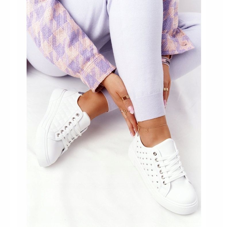PS1 Sneakers da donna con trapuntatura Fondness Bianco-Argento 1