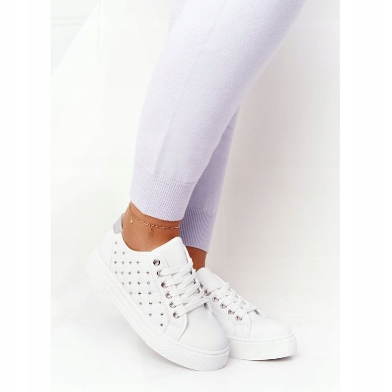 PS1 Sneakers da donna con trapuntatura Fondness Bianco-Argento 2