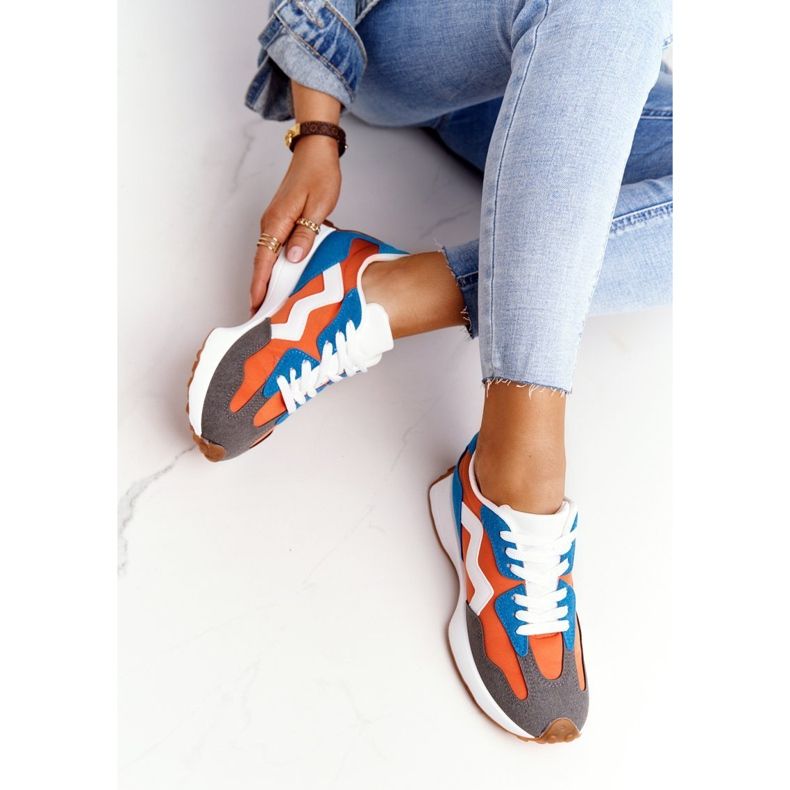 PS1 Scarpe sportive da donna Sneakers Arancione Move On bianca blu arancia 1