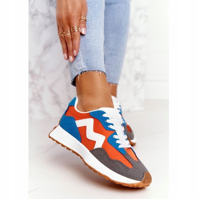 PS1 Scarpe sportive da donna Sneakers Arancione Move On bianco blu arancia 2