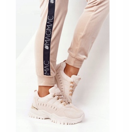PS1 Sneakers da donna beige Good Mood su suola larga 2