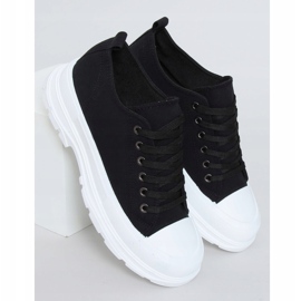 Sneakers da donna nere (suola bianca) LA122 Black nero 1