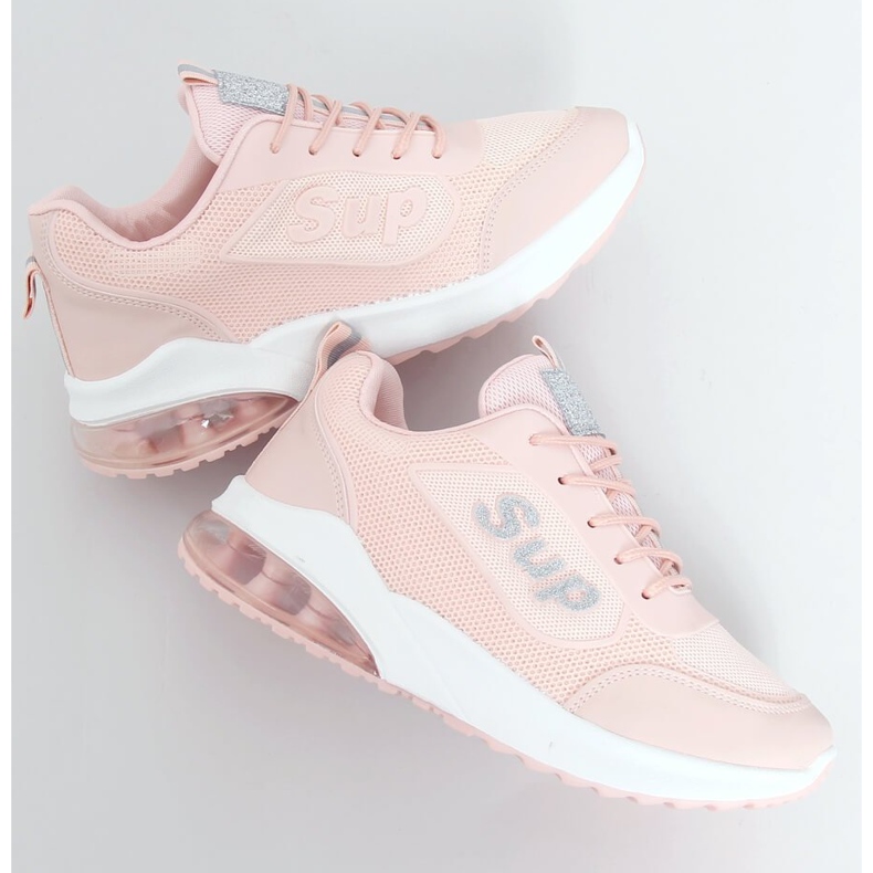 Scarpe sportive da donna rosa BM-587 Pink argento 1