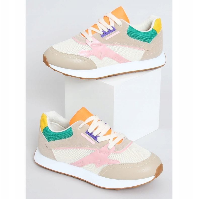 Scarpe sportive da donna multicolor NB372 Beige rosa verde giallo 1