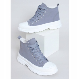 Sneakers da donna grigie LA123 blu grigio 1