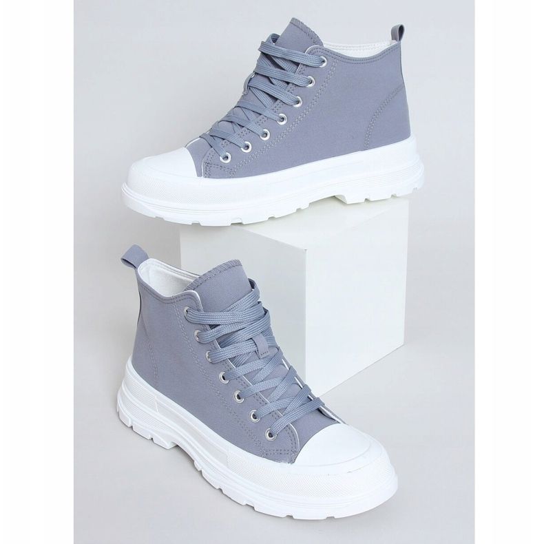 Sneakers da donna grigie LA123 blu grigio 1
