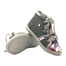 Stivali, scarpe per bambini con strass Bartek 87254 rosa grigio 3