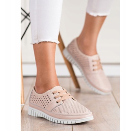 Kylie Scarpe brogue in pelle sulla piattaforma rosa 2