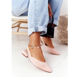 S.Barski Ballerine in pelle scamosciata su tacchi alti S. Barski Pink rosa 2