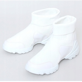 White LA156 Calze alte bianche scarpe sportive bianca 1