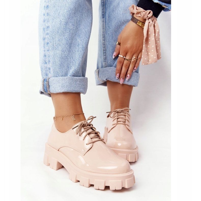 PS1 Oxford da donna sulla piattaforma Imogen Nude beige rosa 1