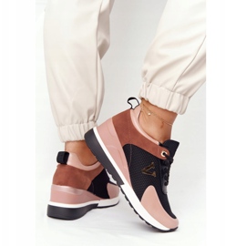 Sneakers con zeppa Vinceza 10590 Nero-Rosa 1