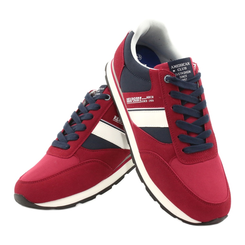 Scarpe sportive da uomo American club RH14 bianco rosso blu navy 4