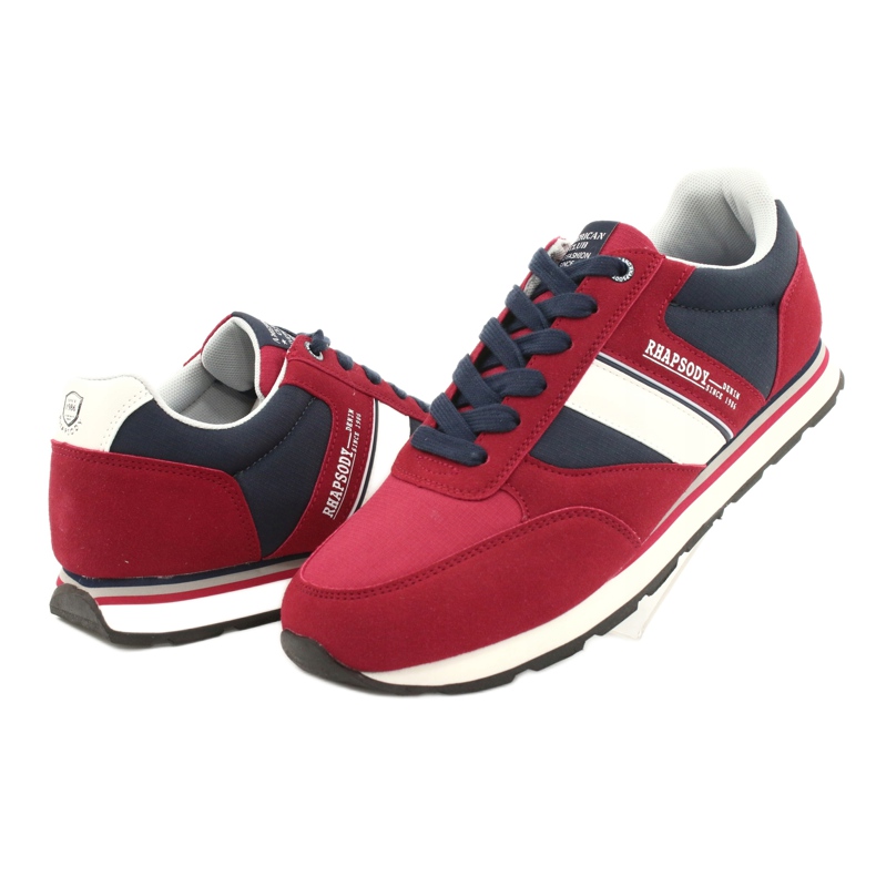 Scarpe sportive da uomo American club RH14 bianco rosso blu navy 3