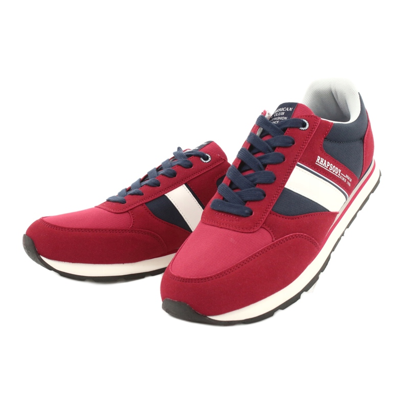 Scarpe sportive da uomo American club RH14 bianco rosso blu navy 2