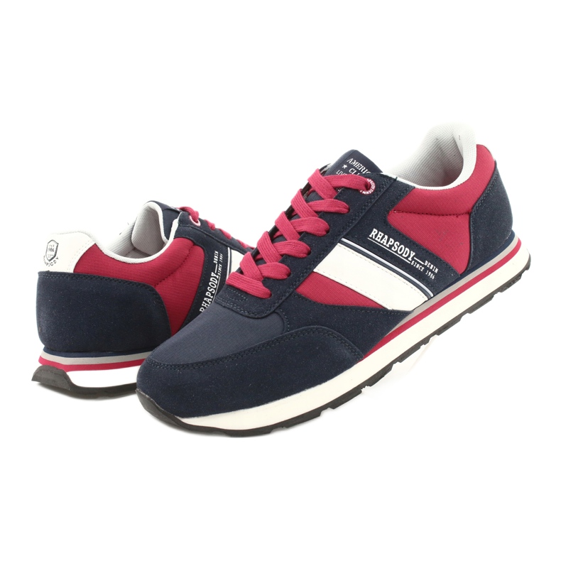 Scarpe sportive da uomo American club RH14 bianco rosso blu navy 3